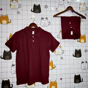 Men's Round Neck Half | Maroon